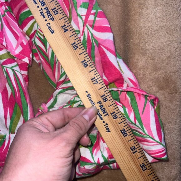 Ruby Rd Women 24‎ Pink Green Tropical Long Sleeve Roll Tab Drawstring Blazer (V) - Picture 7 of 9